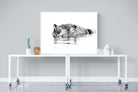 River Hippo-Wall_Art-120 x 90cm-Mounted Canvas-White-Pixalot
