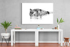 River Hippo-Wall_Art-150 x 100cm-Mounted Canvas-White-Pixalot