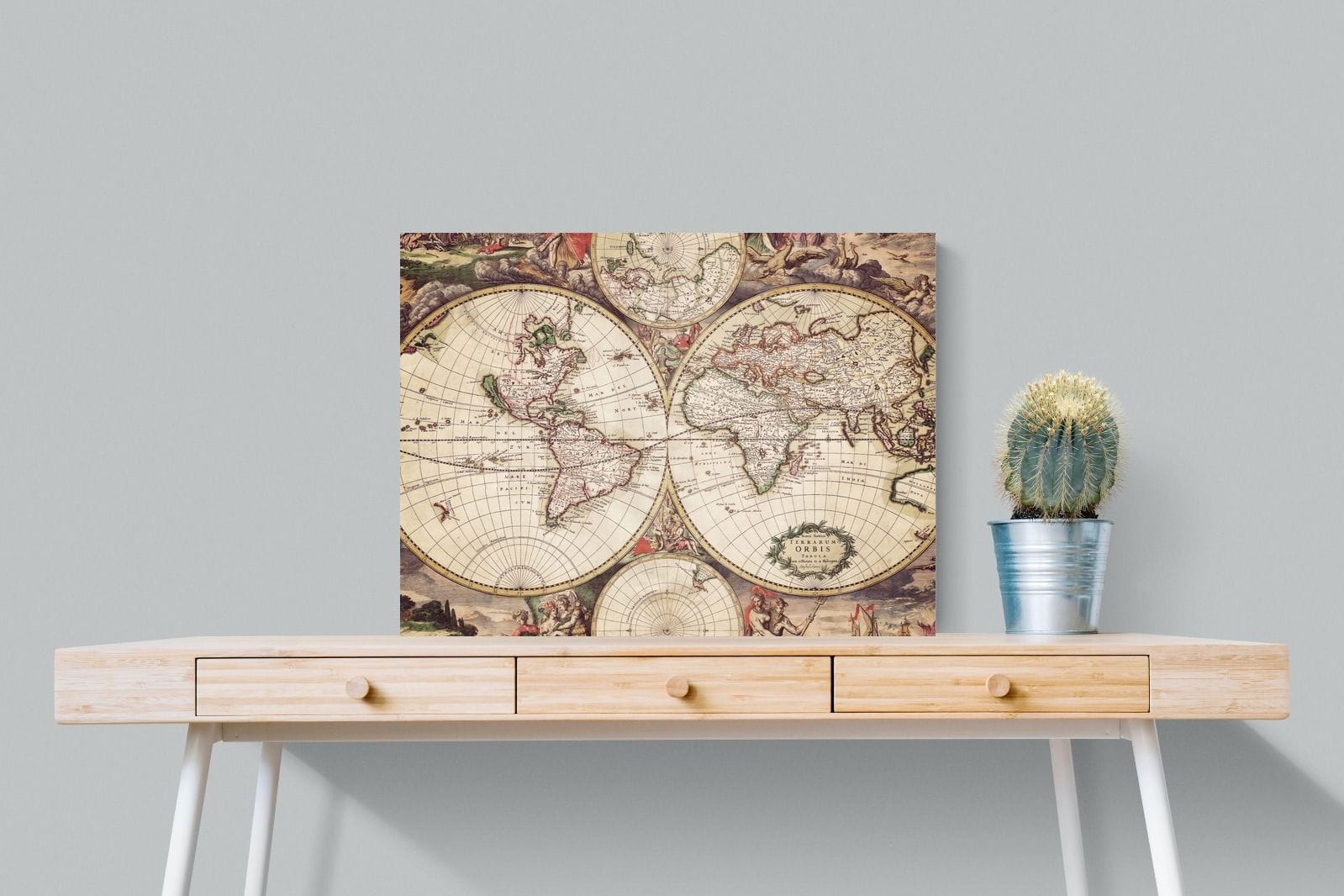 Roman Map-Wall_Art-80 x 60cm-Mounted Canvas-No Frame-Pixalot