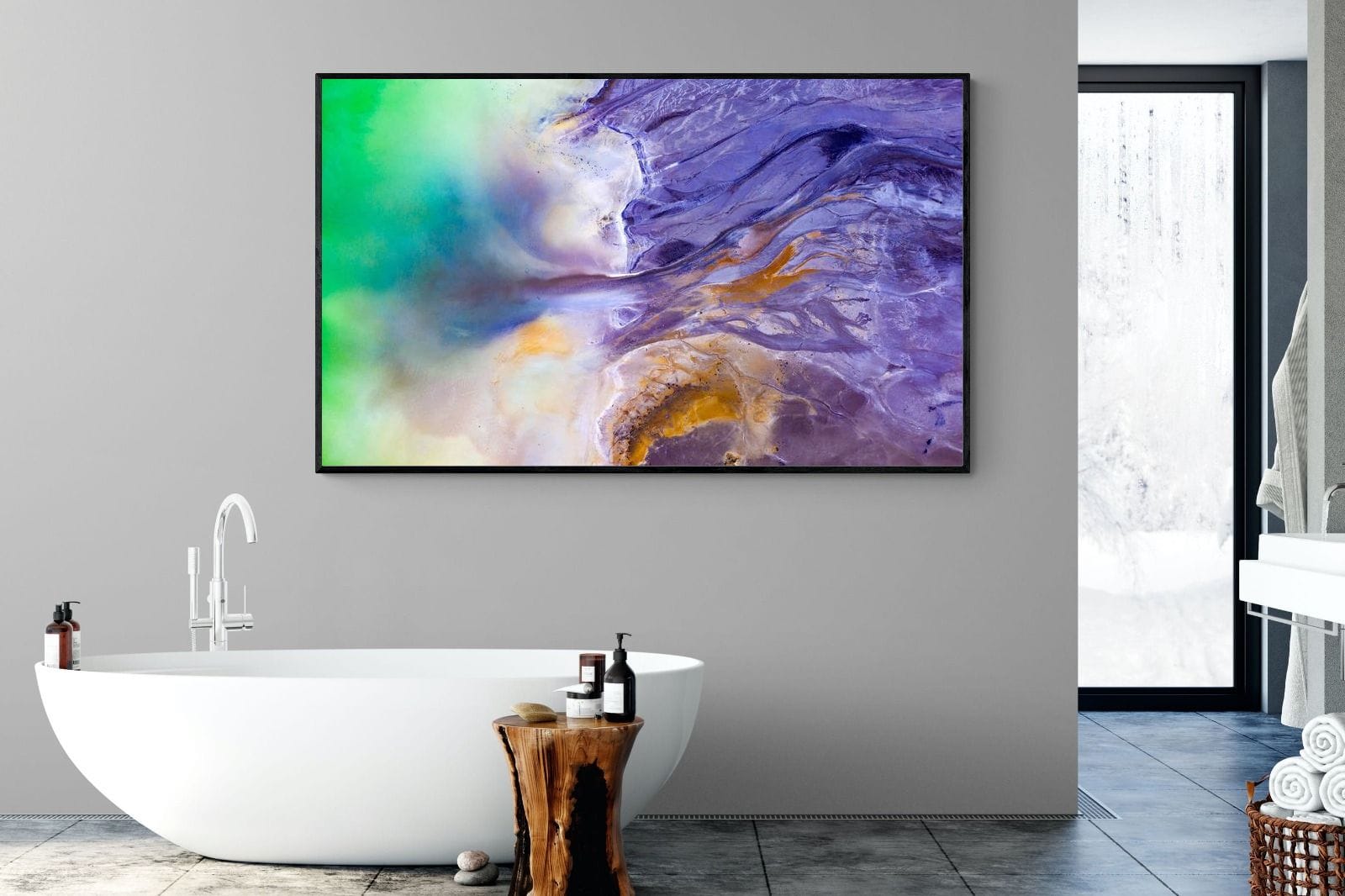 Romanian Landscape-Wall_Art-180 x 110cm-Mounted Canvas-Black-Pixalot