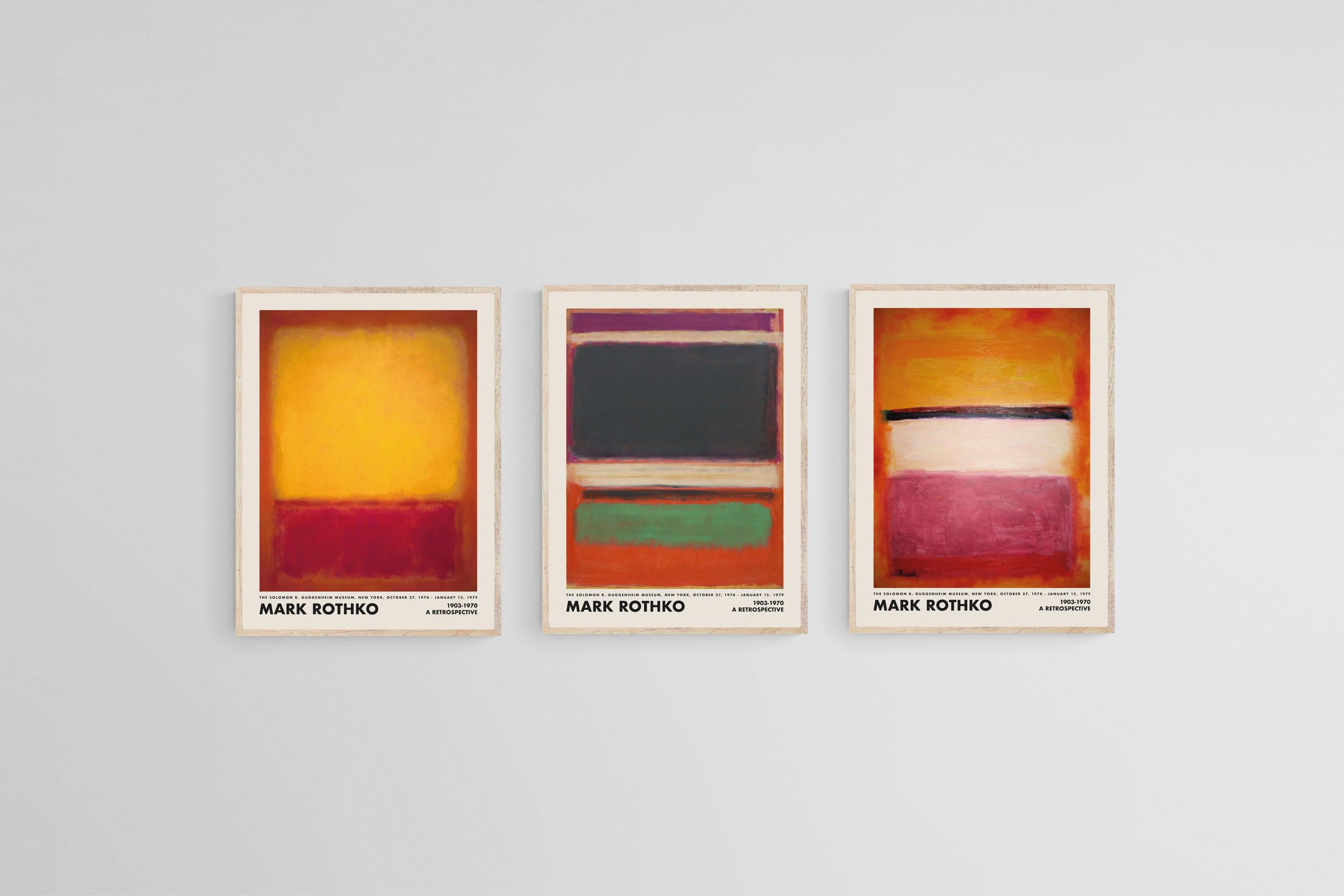 Rothko Guggenheim Set-Wall_Art-45 x 60cm (x3)-Mounted Canvas-Wood-Pixalot