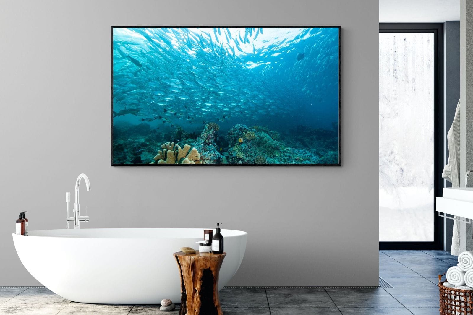 Seabed-Wall_Art-180 x 110cm-Mounted Canvas-Black-Pixalot