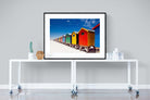 Seaside Rainbow-Wall_Art-120 x 90cm-Framed Print-Black-Pixalot