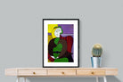 Pixalot Seated Woman in a Red Armchair