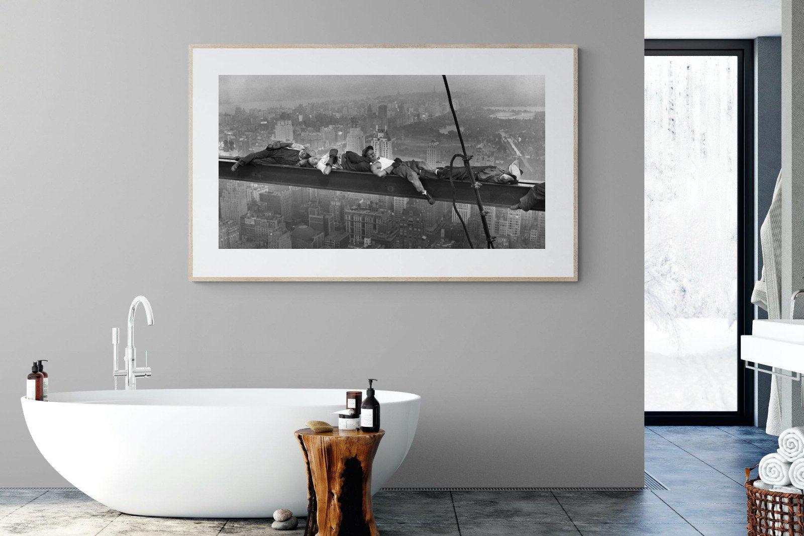 Sleeping Above Manhattan-Wall_Art-180 x 110cm-Framed Print-Wood-Pixalot