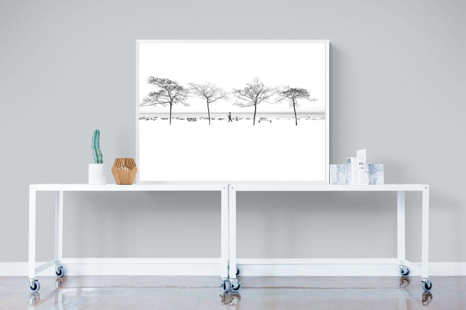 Snowy Walk-Wall_Art-120 x 90cm-Mounted Canvas-White-Pixalot