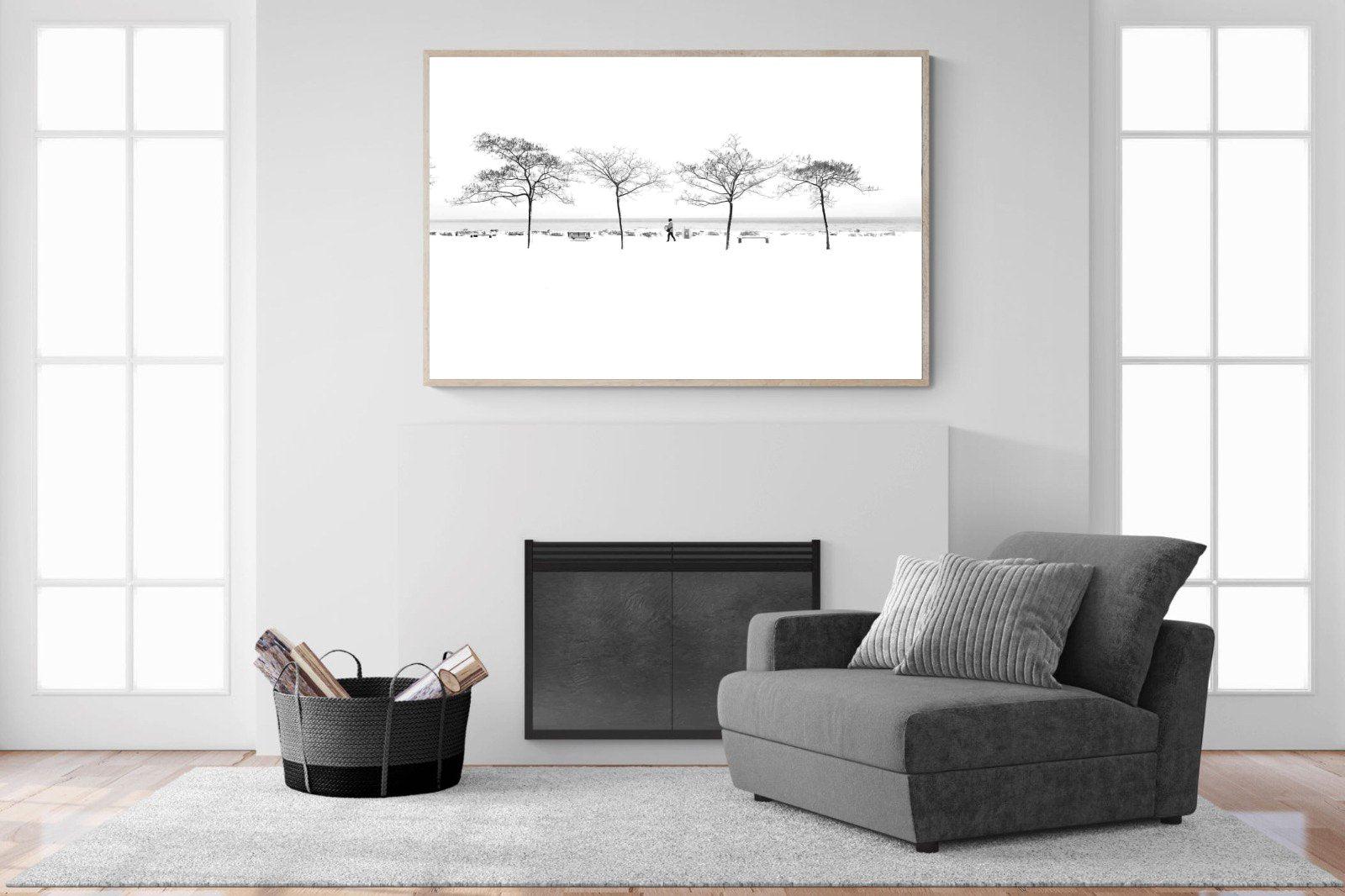 Snowy Walk-Wall_Art-150 x 100cm-Mounted Canvas-Wood-Pixalot