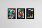 Street Art KAWS Set-Wall_Art-45 x 60cm (x3)-Mounted Canvas-No Frame-Pixalot