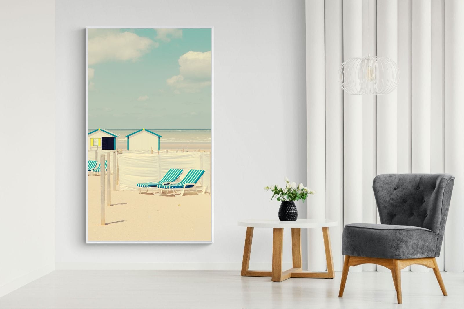 Sun Loungers-Wall_Art-130 x 220cm-Mounted Canvas-White-Pixalot