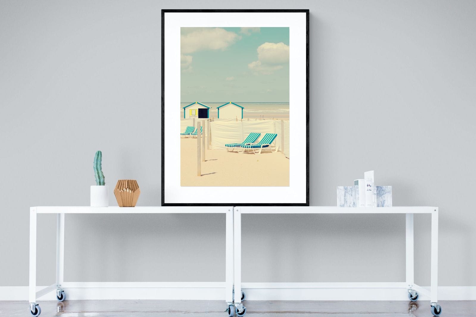 Sun Loungers-Wall_Art-90 x 120cm-Framed Print-Black-Pixalot