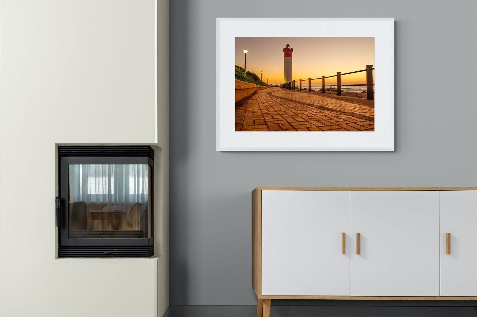 Umhlanga Promenade-Wall_Art-100 x 75cm-Framed Print-White-Pixalot