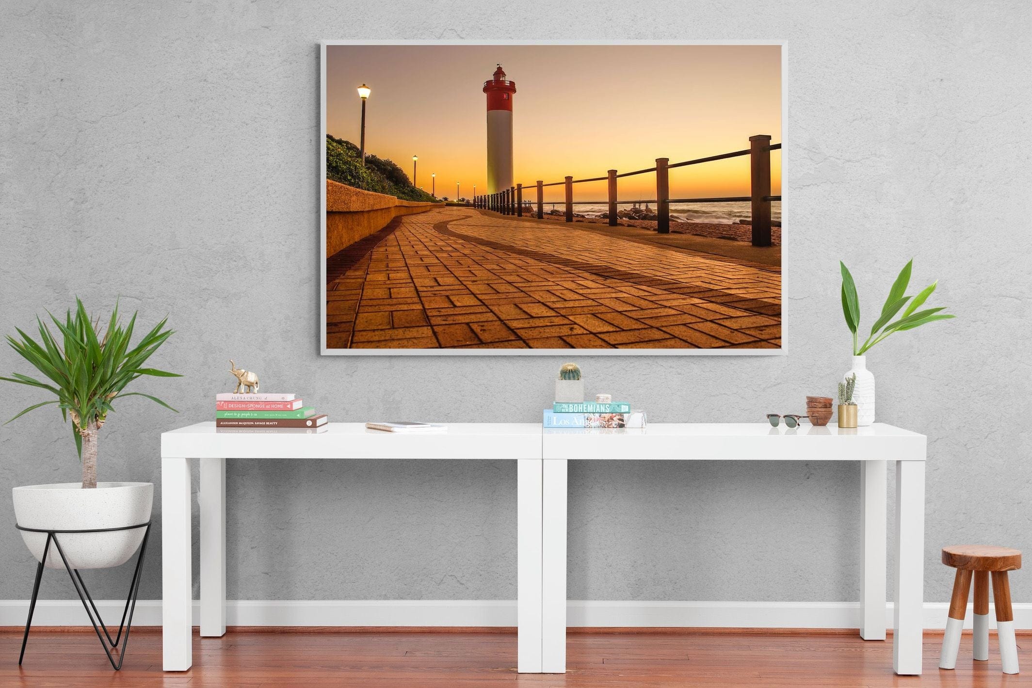 Umhlanga Promenade-Wall_Art-150 x 100cm-Mounted Canvas-White-Pixalot