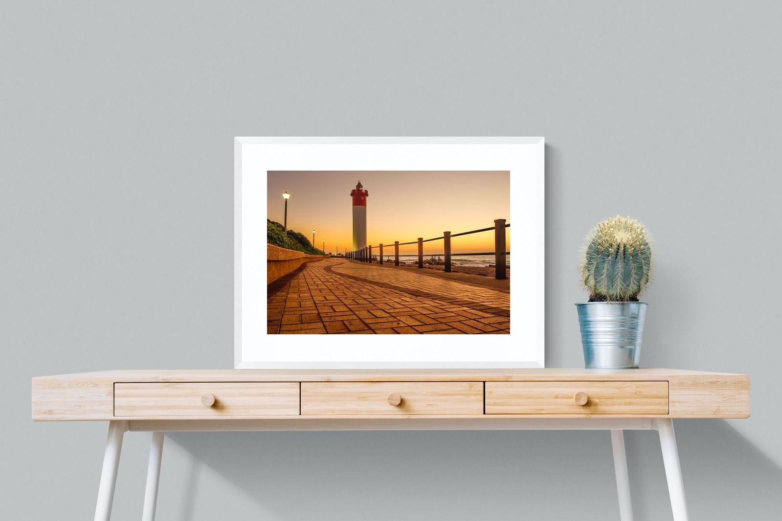 Umhlanga Promenade-Wall_Art-80 x 60cm-Framed Print-White-Pixalot