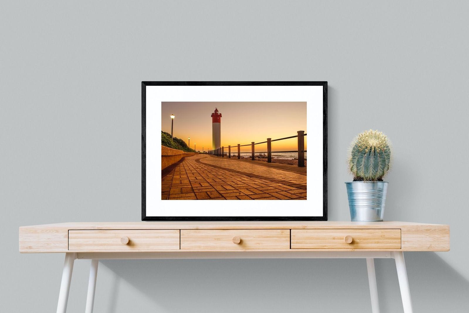 Umhlanga Promenade-Wall_Art-80 x 60cm-Framed Print-Black-Pixalot