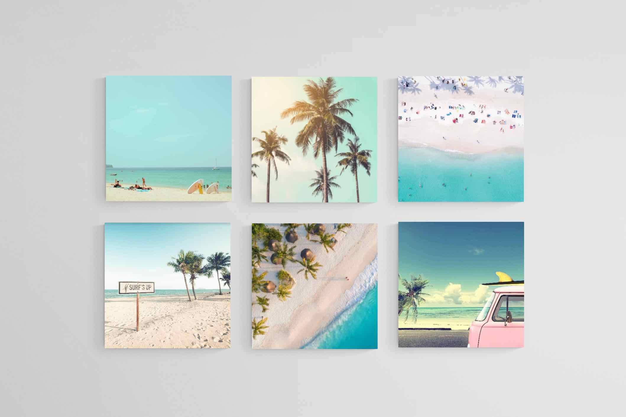 Vacation Set-Wall_Art-30 x 30cm (x6)-Mounted Canvas-No Frame-Pixalot