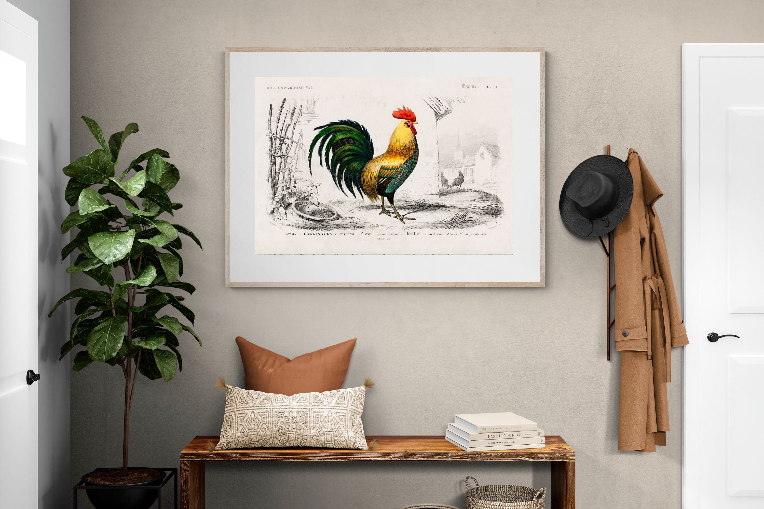 Pixalot Vintage Cockerel Illustration