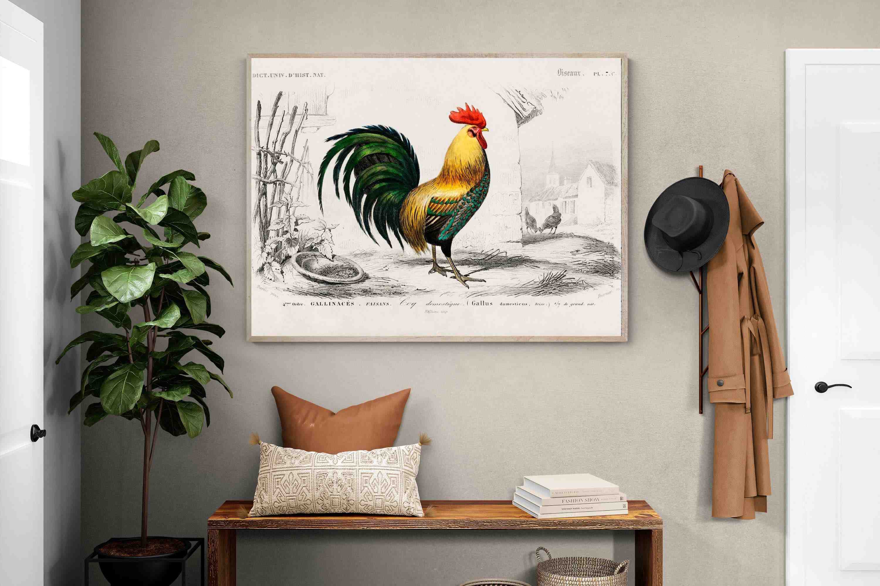 Pixalot Vintage Cockerel Illustration