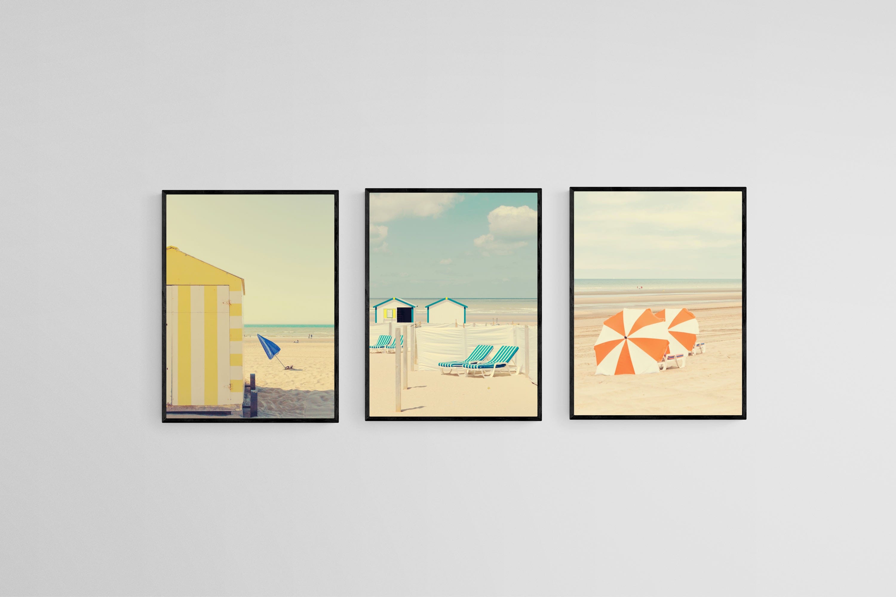 Vintage Vacay Set-Wall_Art-45 x 60cm (x3)-Mounted Canvas-Black-Pixalot