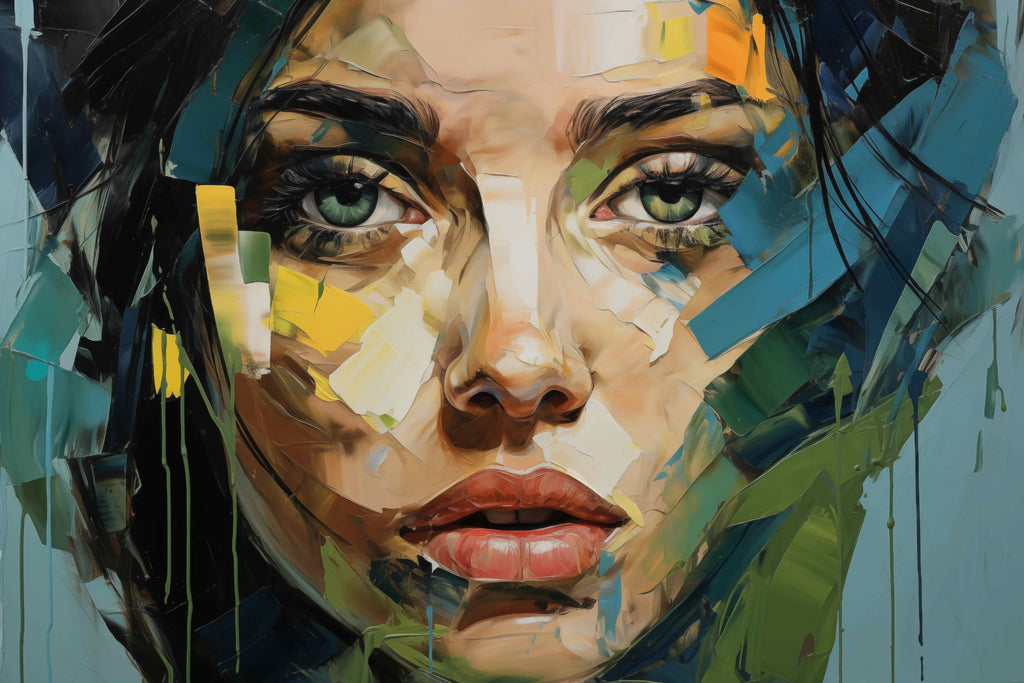 Visage in Vivid Strokes-Wall_Art-Pixalot