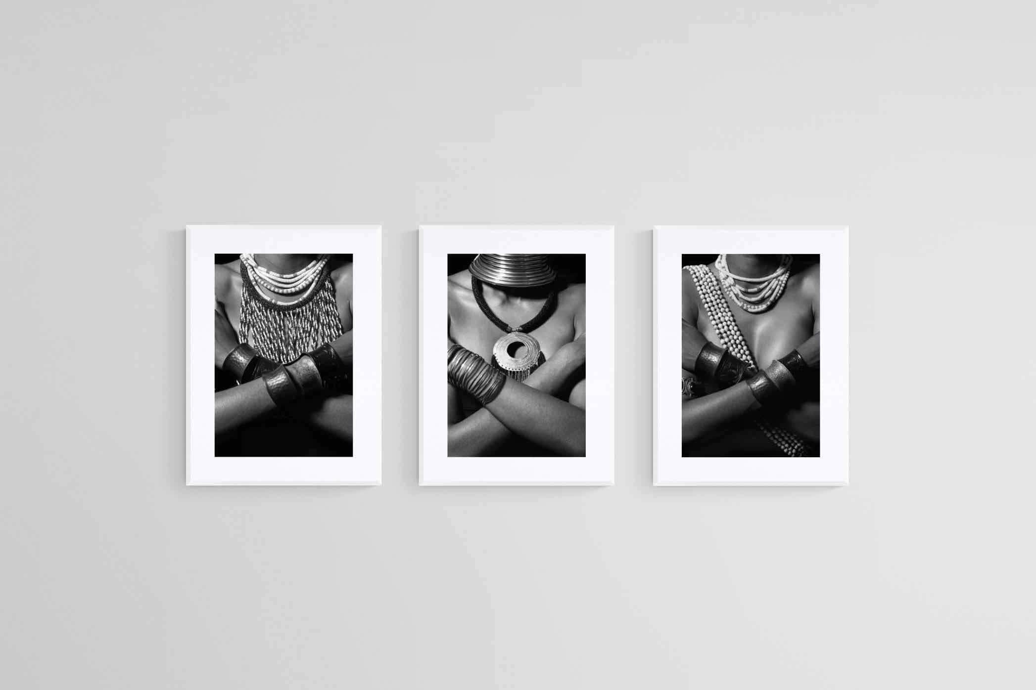 Warrior Princess Set-Wall_Art-45 x 60cm (x3)-Framed Print-White-Pixalot