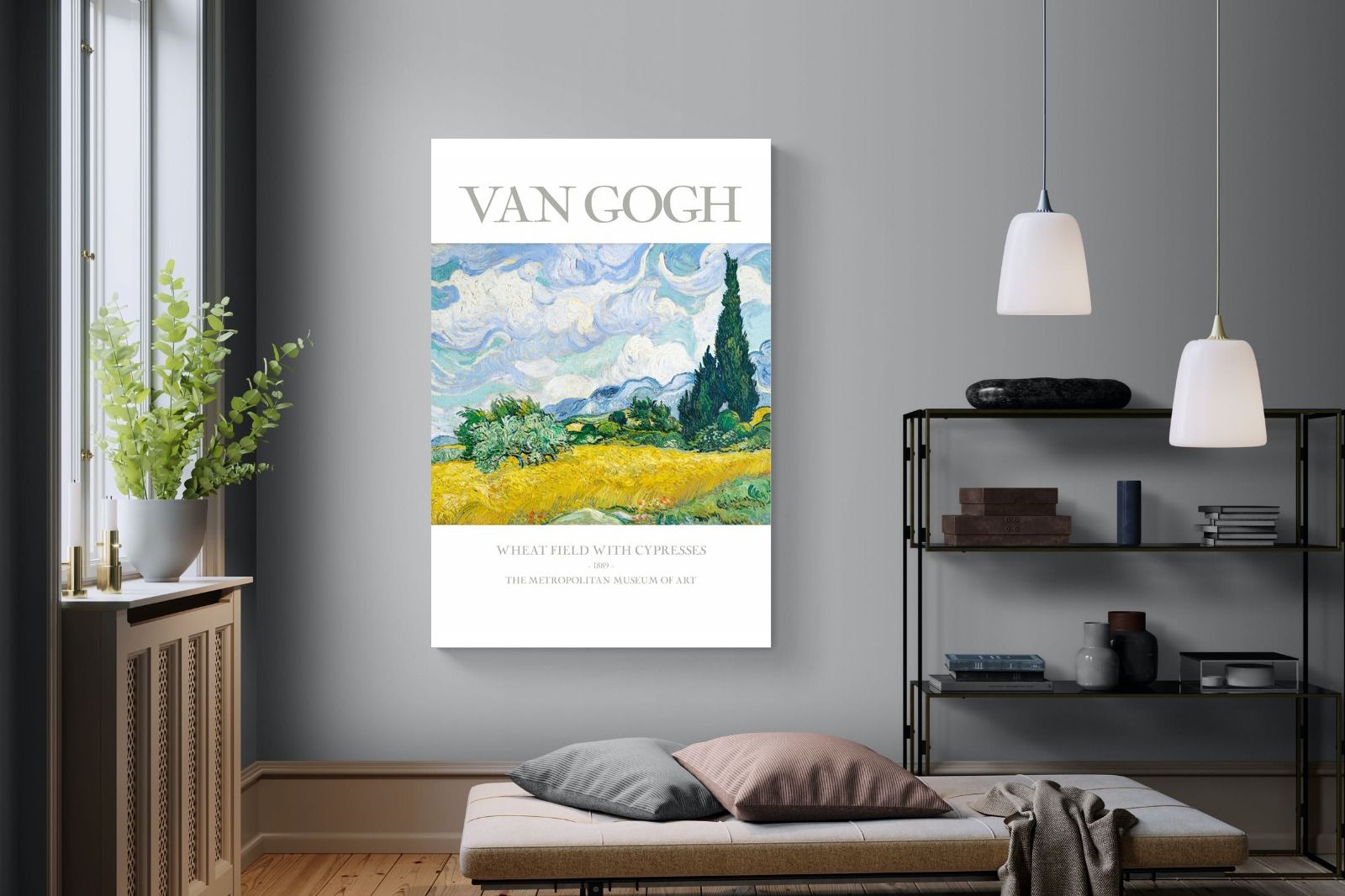 Pixalot Wheat Field With Cypresses Exhibition Poster