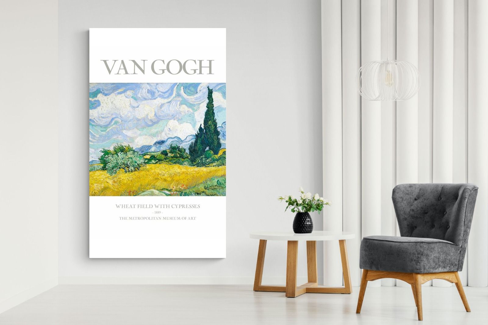 Pixalot Wheat Field With Cypresses Exhibition Poster