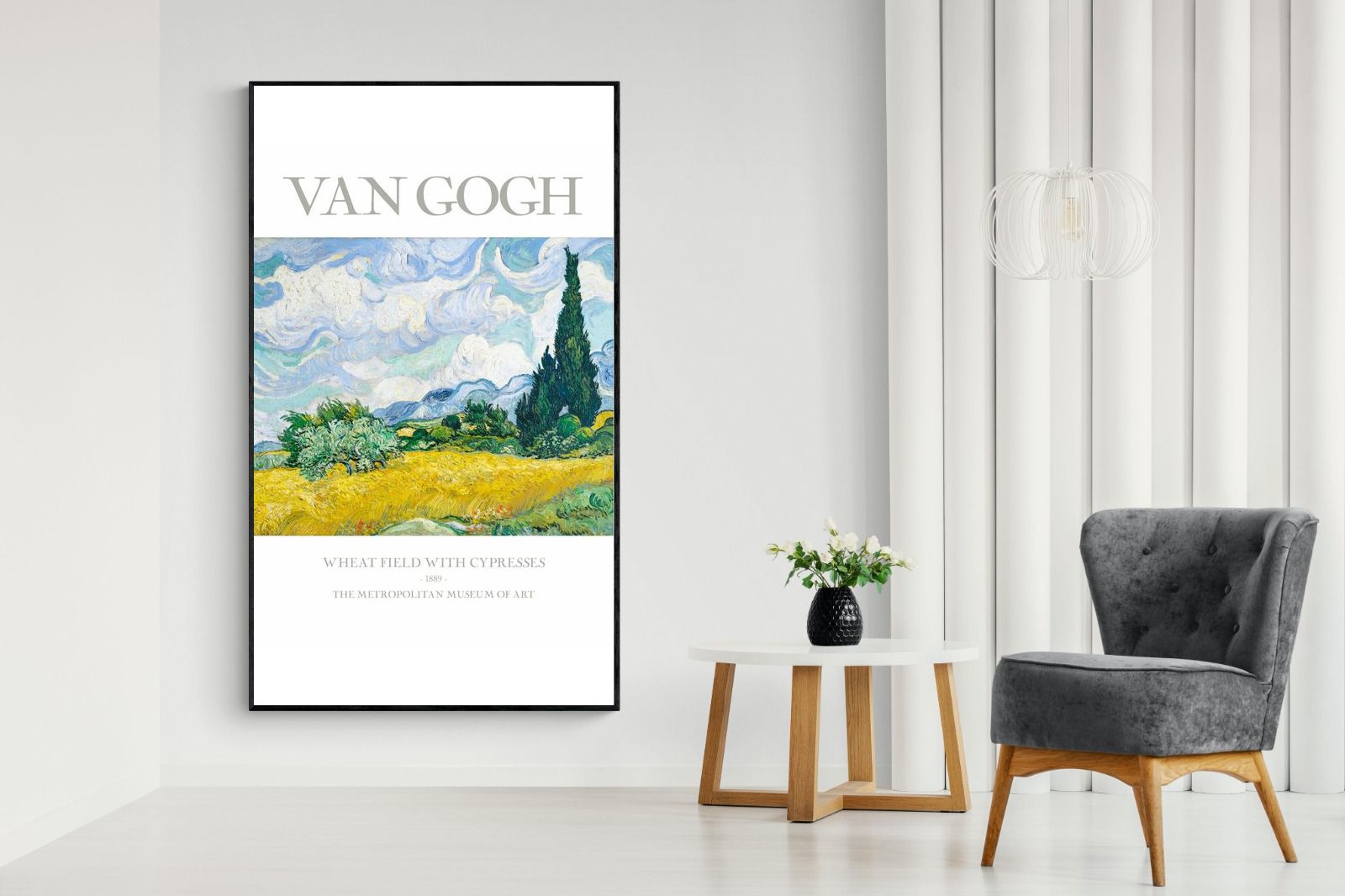 Pixalot Wheat Field With Cypresses Exhibition Poster