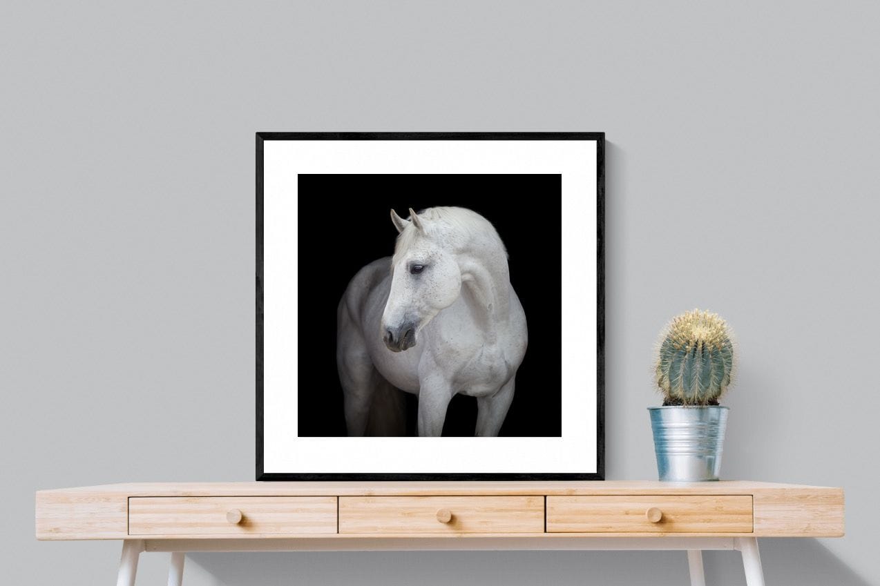 White Light-Wall_Art-80 x 80cm-Framed Print-Black-Pixalot