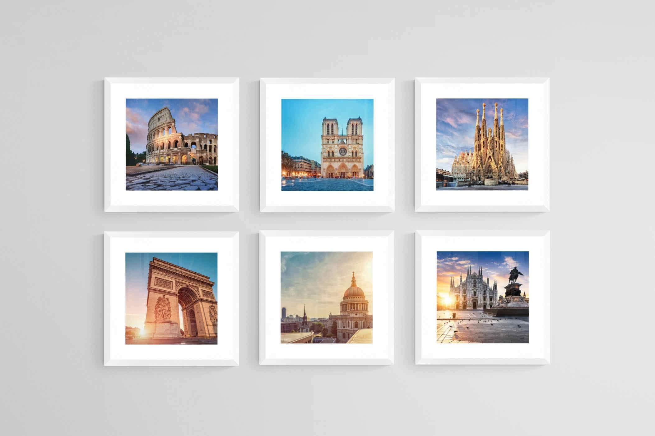 Wonderlust Set-Wall_Art-30 x 30cm (x6)-Framed Print-White-Pixalot