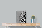 Zebra Sip-Wall_Art-45 x 60cm-Mounted Canvas-Black-Pixalot