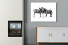 Zebra Trio-Wall_Art-100 x 75cm-Mounted Canvas-No Frame-Pixalot