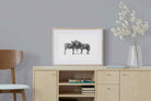 Zebra Trio-Wall_Art-60 x 45cm-Framed Print-Wood-Pixalot