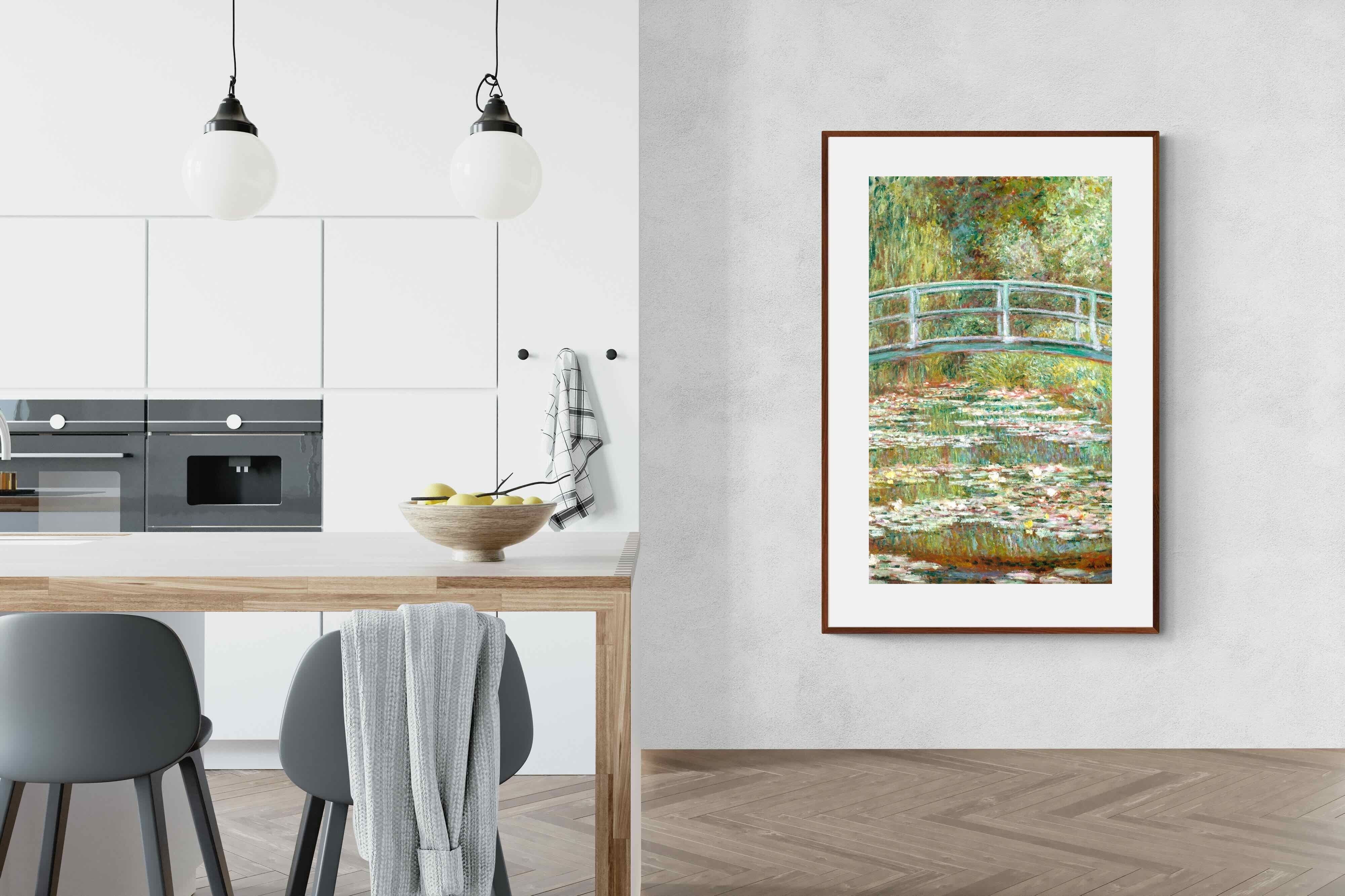 Pixalot Bridge over a Pond of Water Lilies