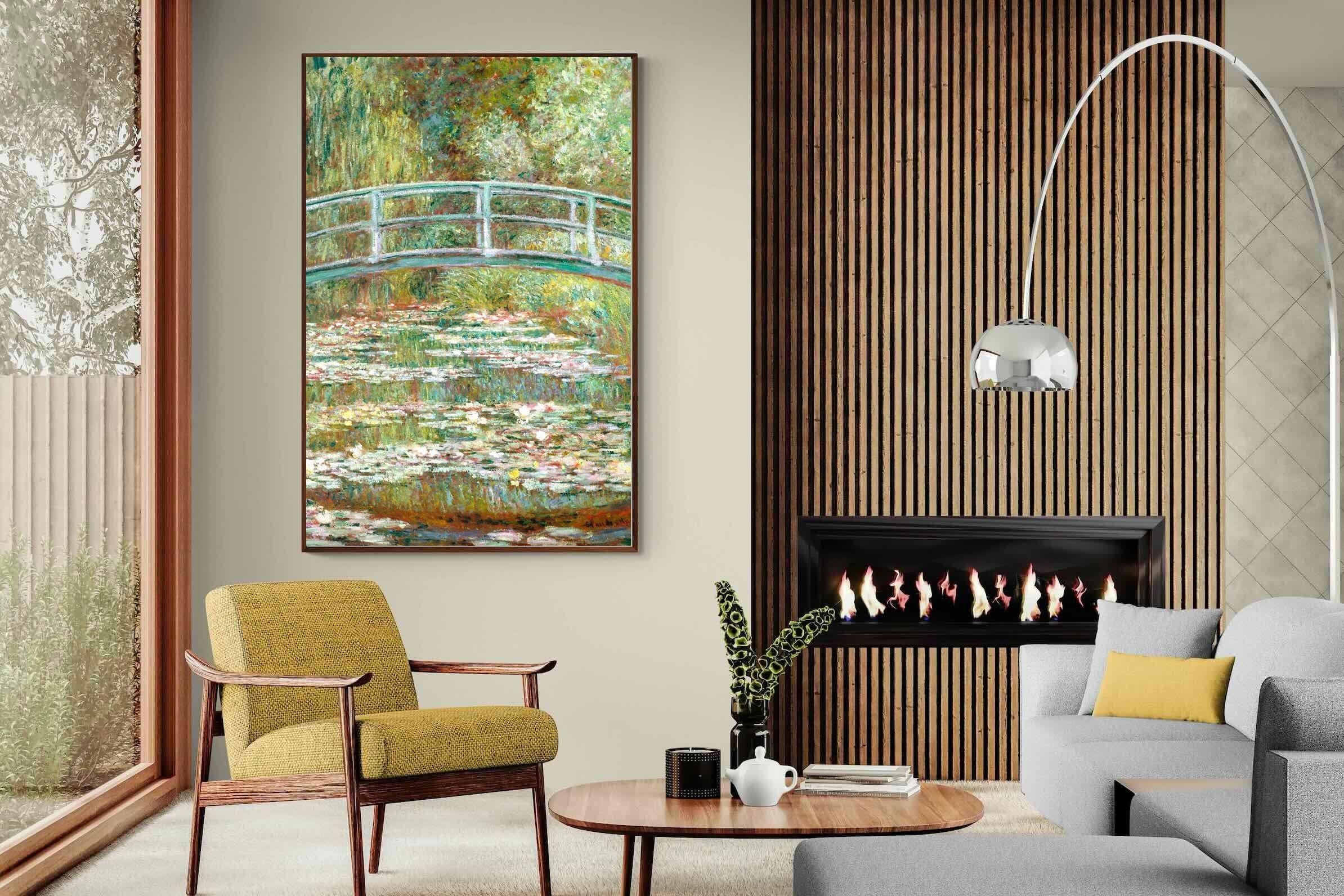 Pixalot Bridge over a Pond of Water Lilies