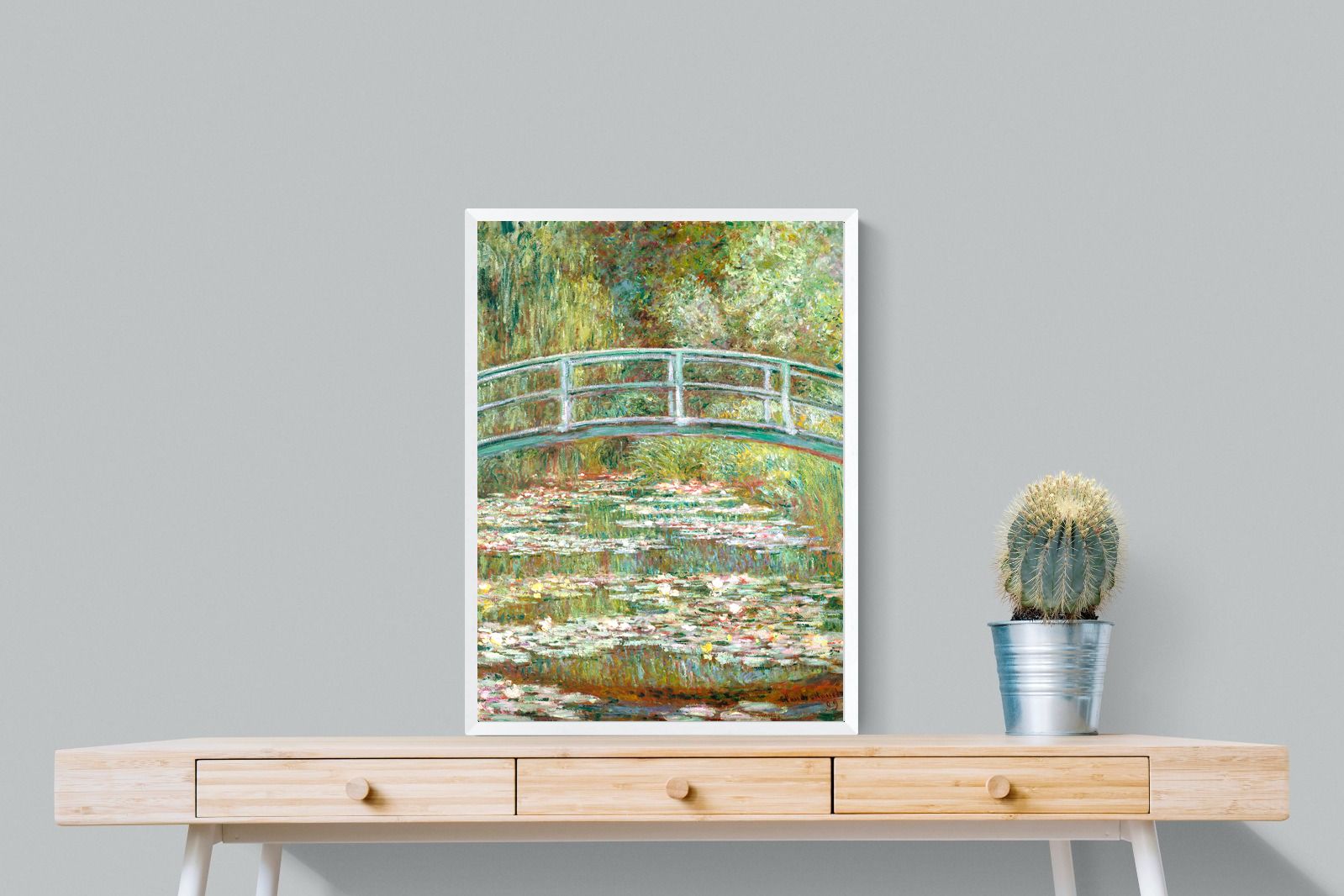 Pixalot Bridge over a Pond of Water Lilies