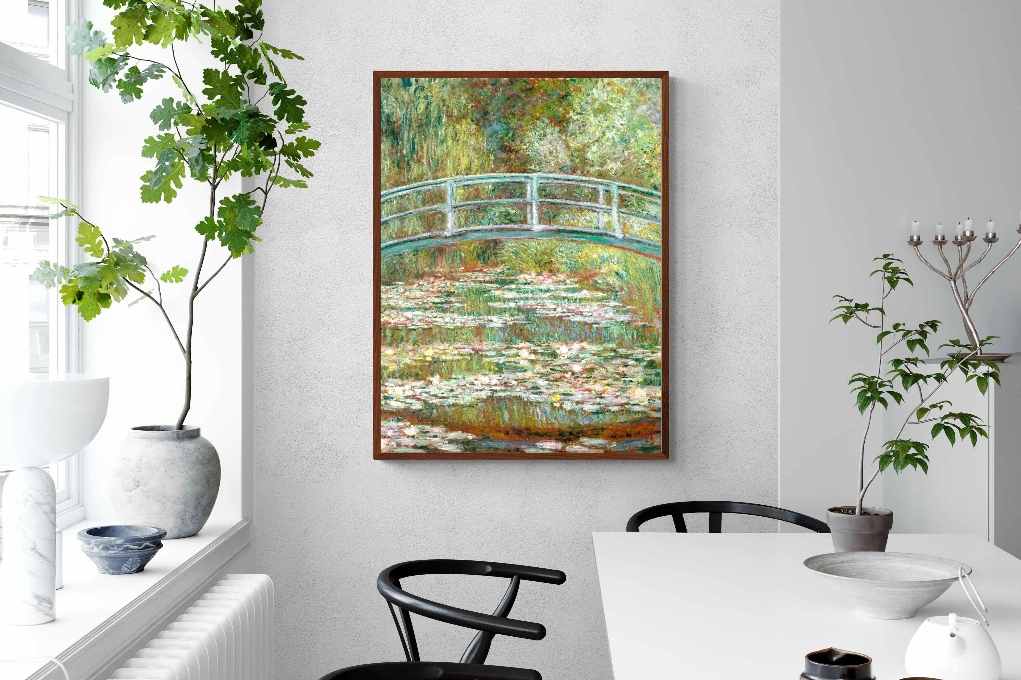 Pixalot Bridge over a Pond of Water Lilies