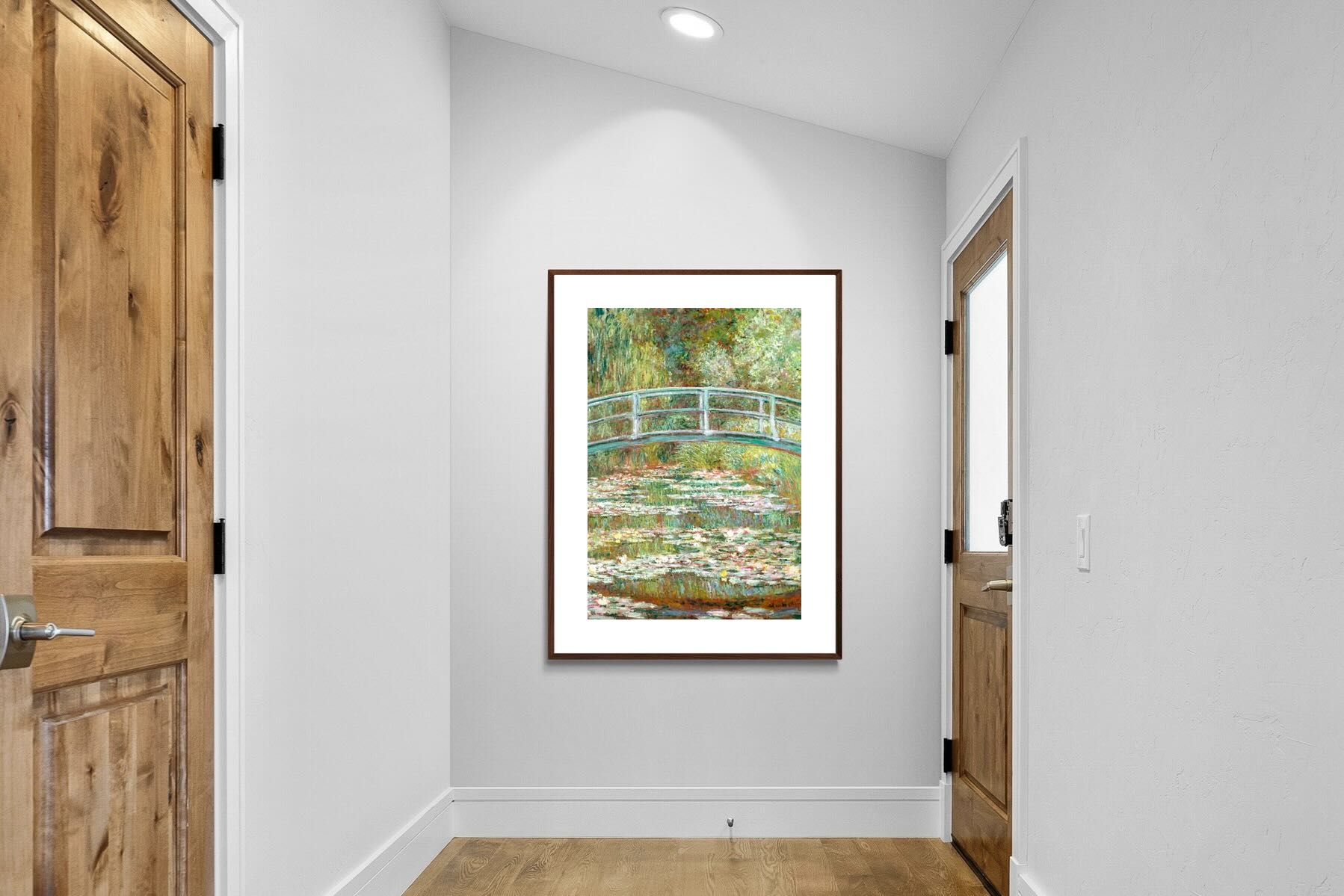 Pixalot Bridge over a Pond of Water Lilies