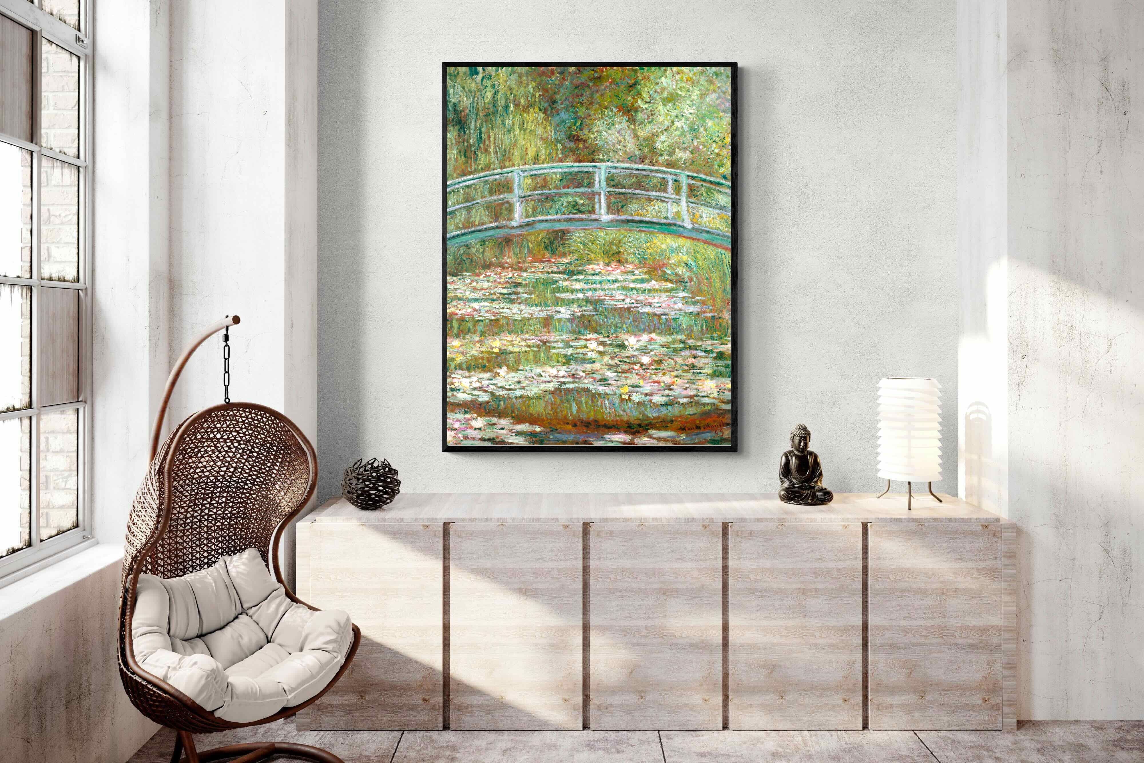 Pixalot Bridge over a Pond of Water Lilies