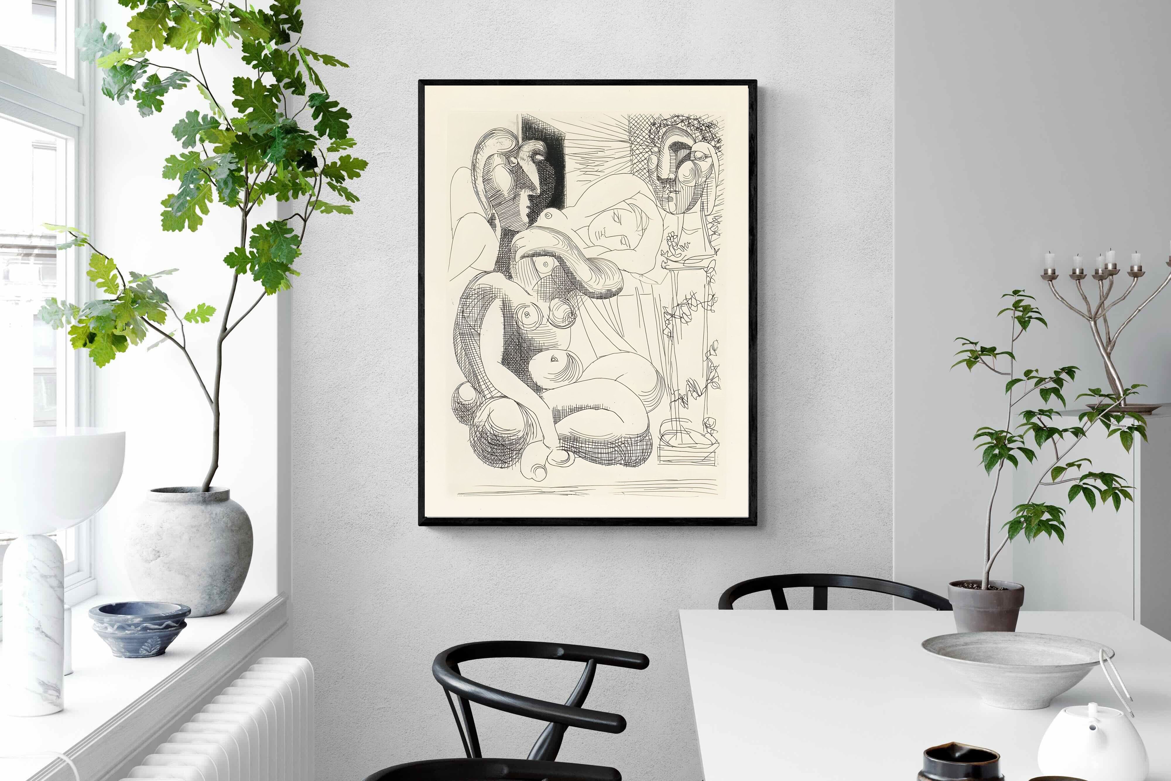 Pixalot Bull, Horse, and Reclining Woman II