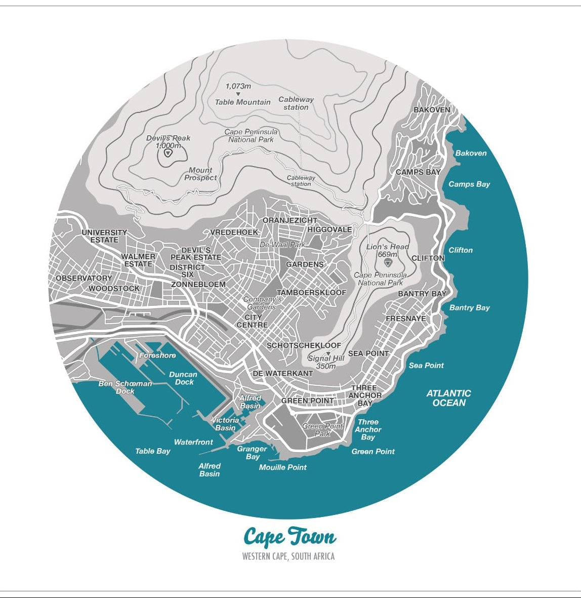Cape Town Circle Map