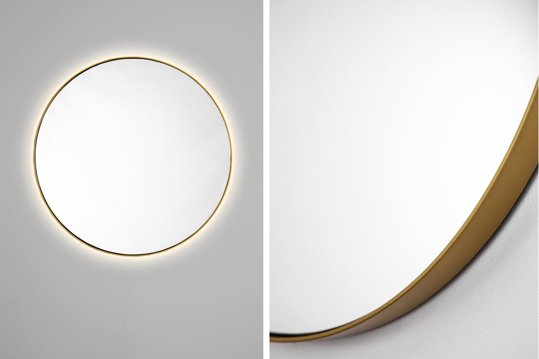 Circle Mirror (Backlit)-Wall_Art-Gold-Pixalot