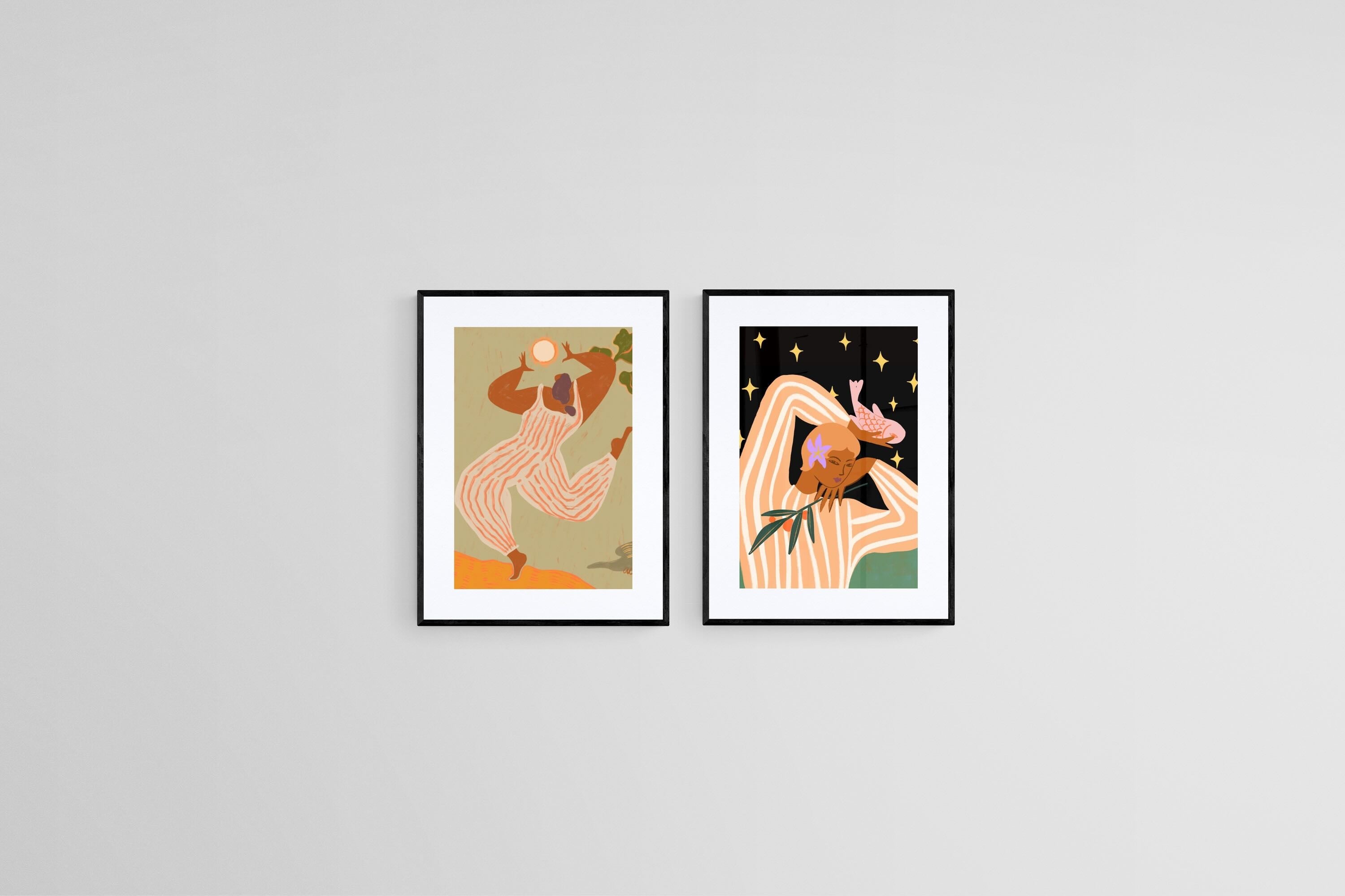 Dancing Dreams-Wall_Art-45 x 60cm (x2)-Framed Print-Black-Pixalot