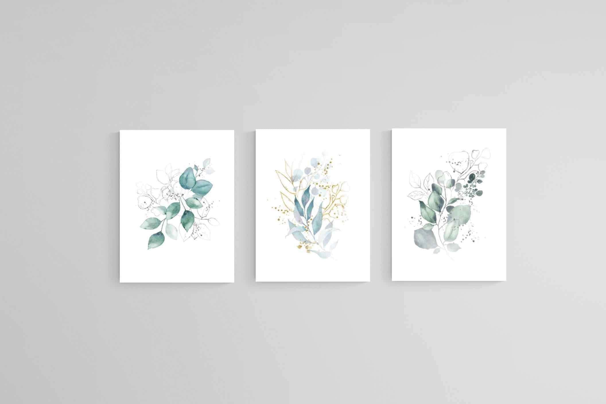 Delicate Blue Set-Wall_Art-60 x 80cm (x3)-Mounted Canvas-No Frame-Pixalot