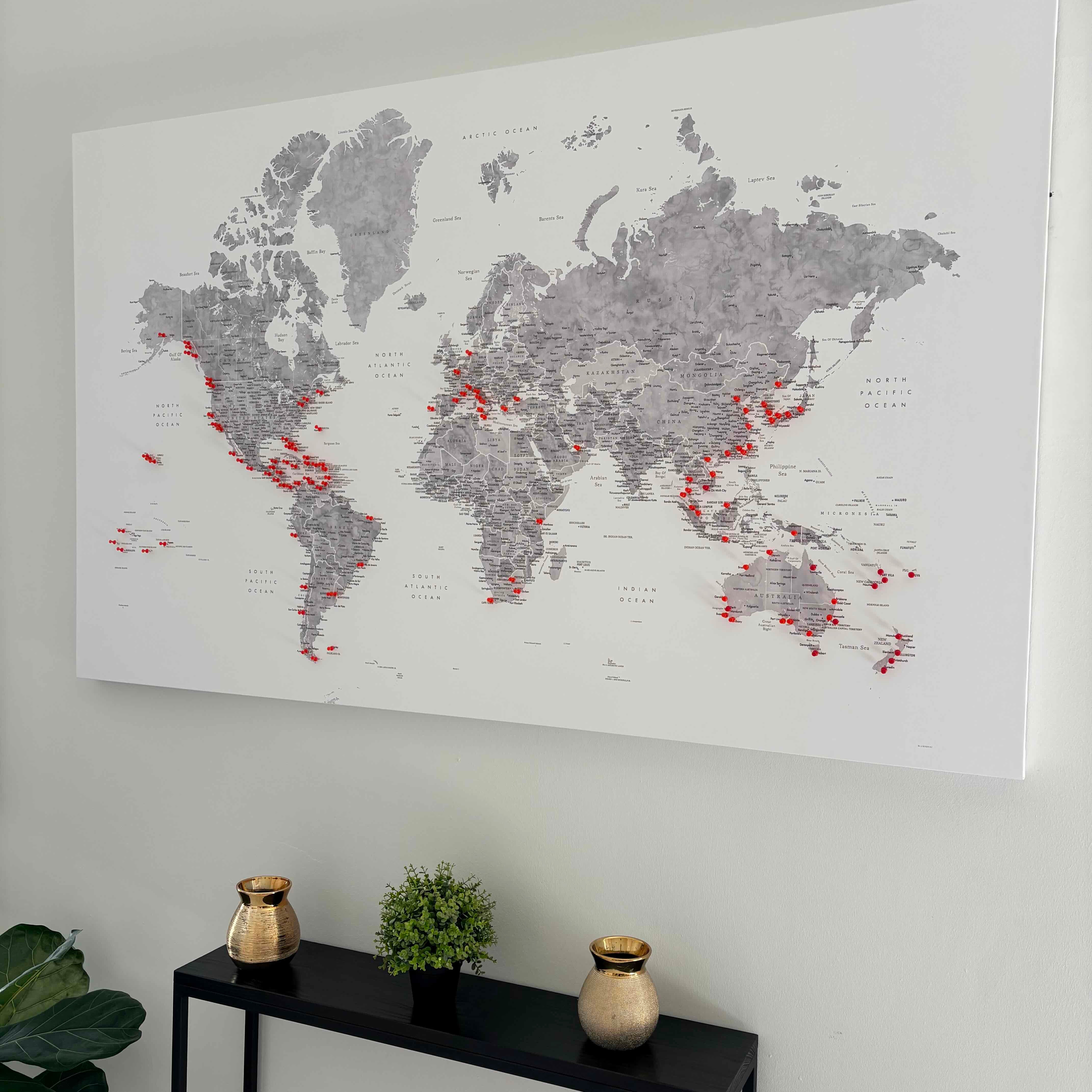world map wall art canvas