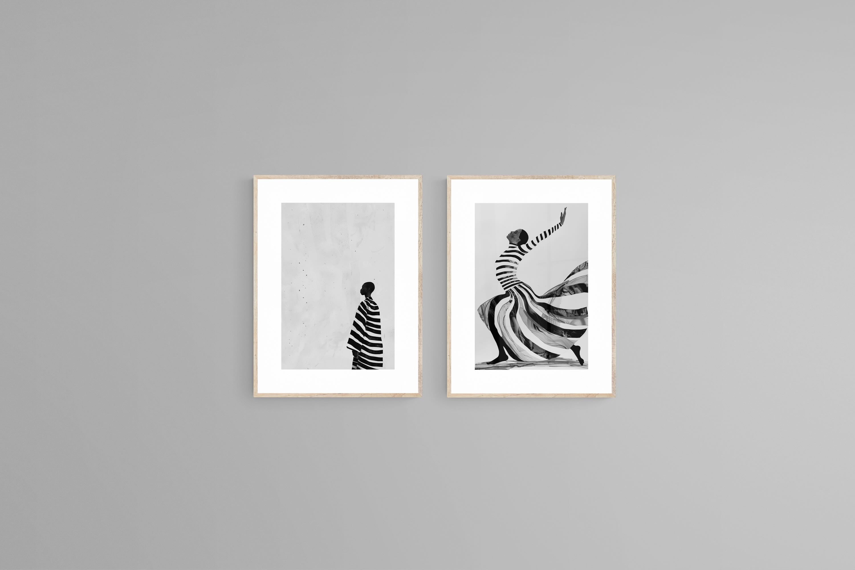 Echoes in Motion Set-Wall_Art-45 x 60cm (x2)-Framed Print-White-Pixalot