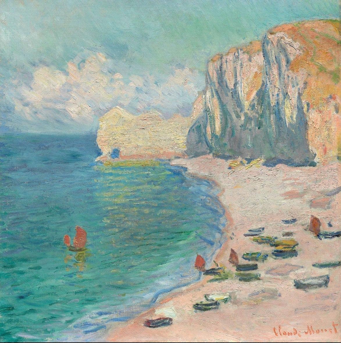 Étretat, The Beach and the Falaise d'Amont
