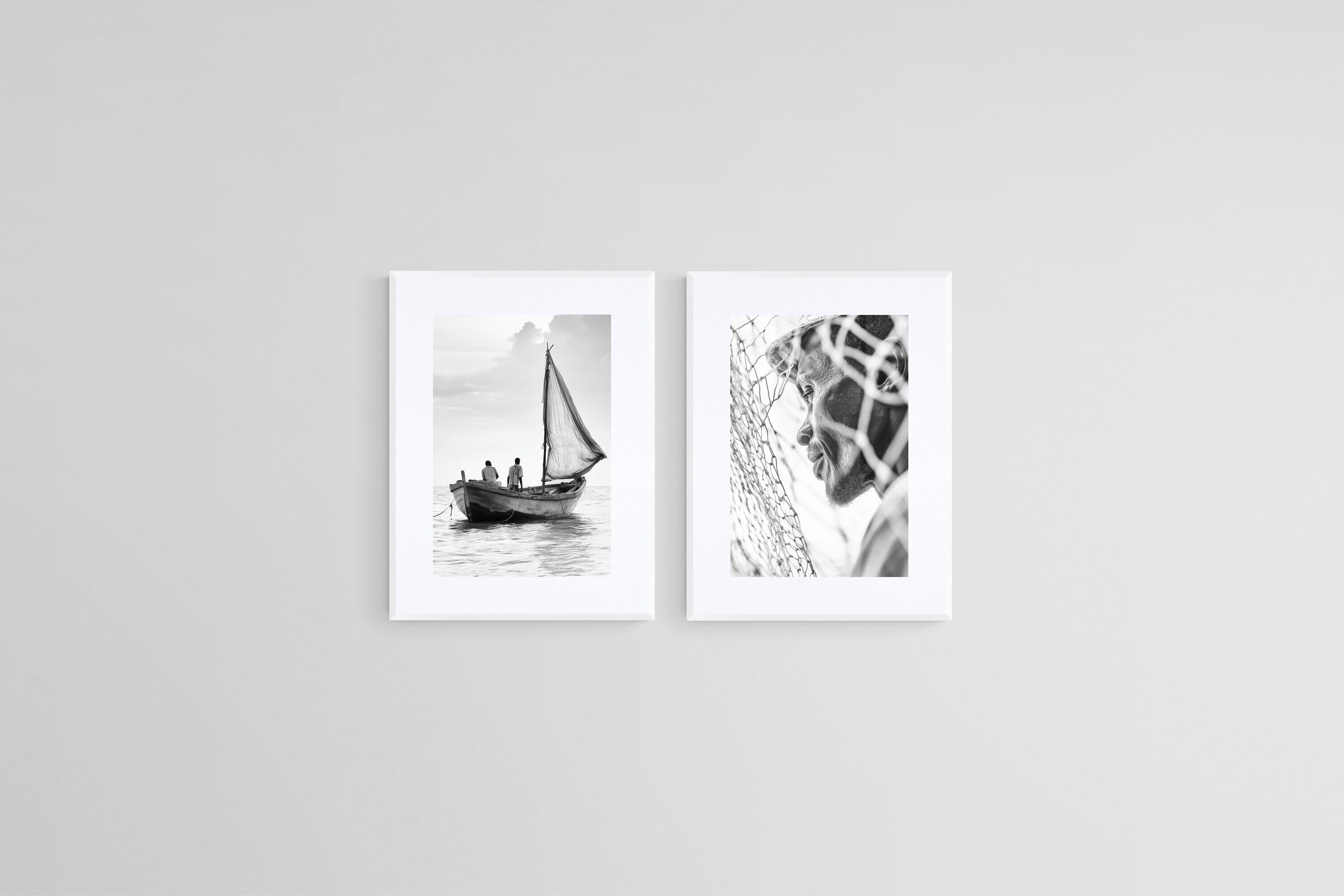 Freetown Fishermen-Wall_Art-45 x 60cm (x2)-Framed Print-White-Pixalot