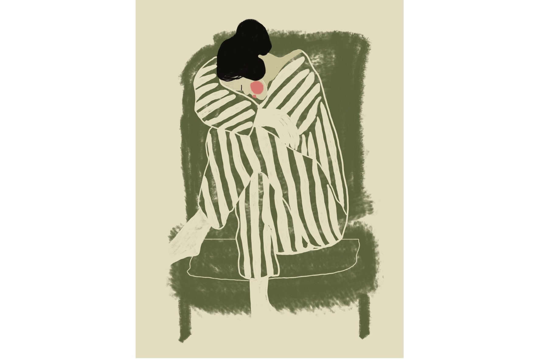 Girl in Sage Chair-Wall_Art-Pixalot