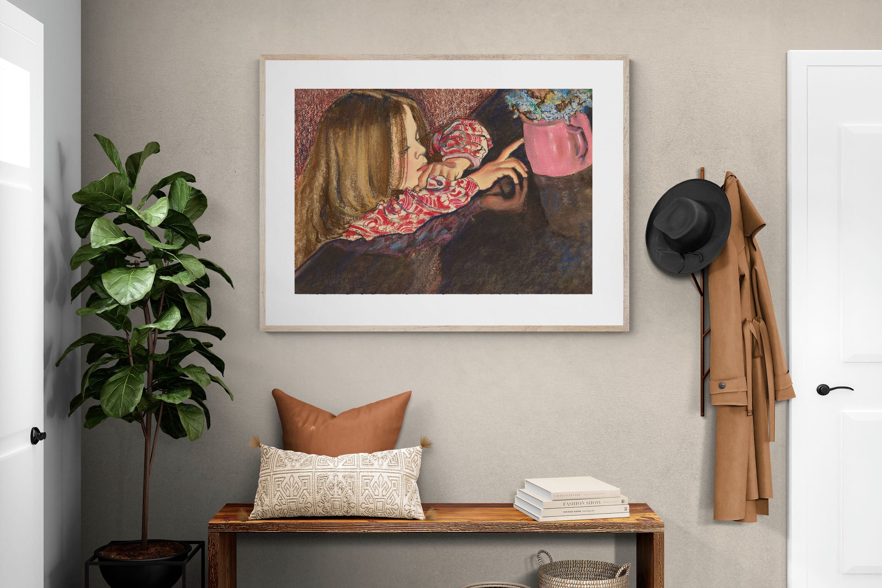 Pixalot Girl with a Vase of Flowers