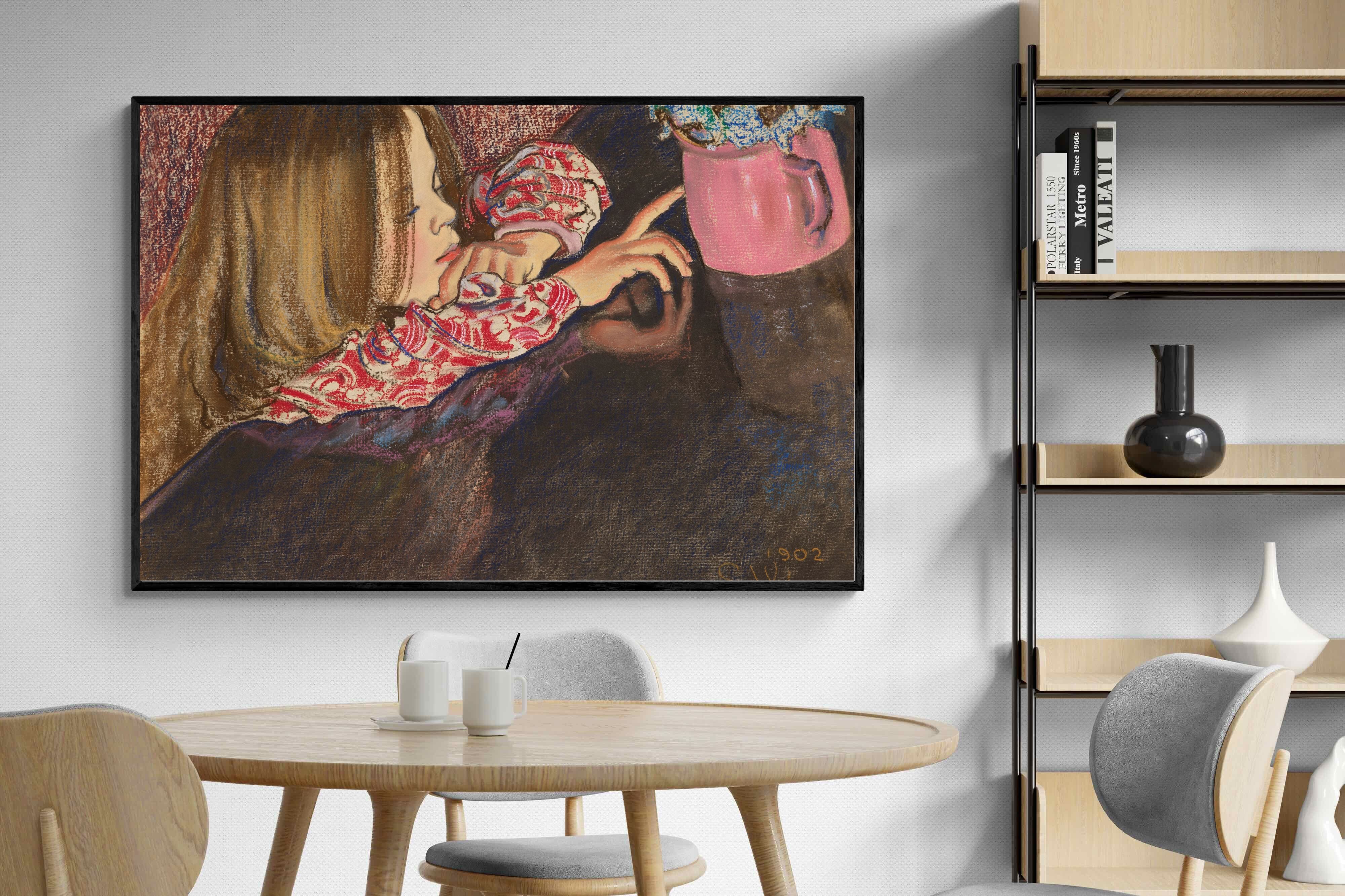 Pixalot Girl with a Vase of Flowers